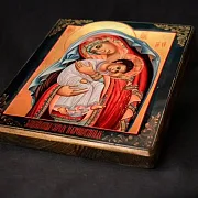 Богоматерь "Защитница сирых и убогих" Икона дерево — оригинальный подарок — фотография 4