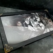 Нарды под стеклом «Львиное сердце» — необычный подарок — фотография 6