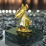Фигурка «Крысеныш с сыром» из бронзы — оригинальный подарок — фотография 1