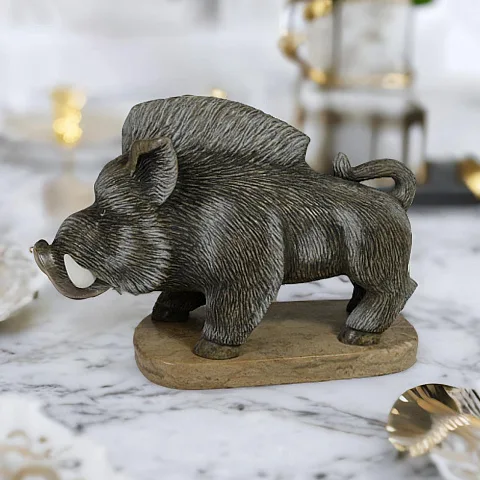 Подарочная каменная скульптура «Кабан», 185×100×185 мм