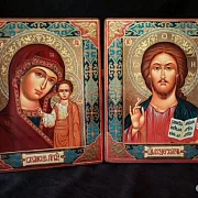 Венчальная пара. Казанская Богоматерь и Вседержите — красивый подарок — фотография 4