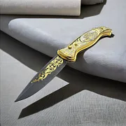 Подарочный дамасский складной нож «Леопард» — фотография 1