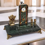 На память: Часы «Погон» с гербом УИС и подставками — фотография 1