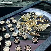 Стальные фишки для нард «Герб России» — оригинальный подарок — фотография 6