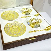 Кофейная пара из фарфора "Агат". Златоуст — оригинальный подарок — фотография 2