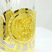 На память: Златоустовский латунный подстаканник «Гербовый» — фотография 2