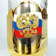 На память: Подстаканник со стаканом «Герб России» из Златоуста — фотография 5