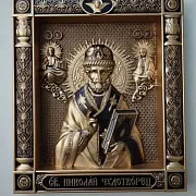 Резная Икона Николай Чудотворец — красивый подарок — фотография 4