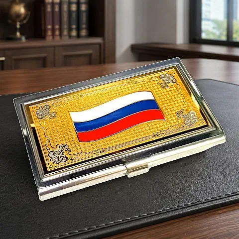 Визитница «Флаг» с эмалью. Златоуст — красивый подарок