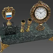 Ручная работа: Часы «Элина» с гербом ФСО и подставками — фотография 2