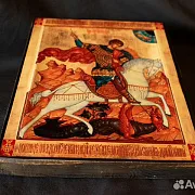 Икона авторская " Георгий Победоносец" — красивый подарок — фотография 3