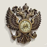 В подарок: Часы с гербом РФ, резные из массива ясеня — фотография 5