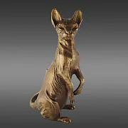 Скульптура из бронзы «Кошка сфинкс» — оригинальный подарок — фотография 1