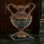 Ваза из змеевика с бронзовыми деталями — оригинальный подарок — фотография 1