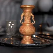 Бронзовая ваза с ручками-слонами — необычный подарок — фотография 1