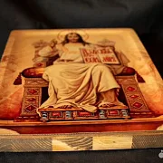 Авторская икона "Вседержитель на троне" — оригинальный подарок — фотография 7