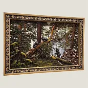 В подарок: Резное панно «Мишки в лесу» 49×70 см — фотография 2