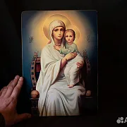 На память: Деревянная икона Божией матери "Кипрская" — фотография 3