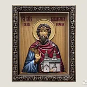 Икона резная Святой Владислав Сербский — необычный подарок — фотография 1
