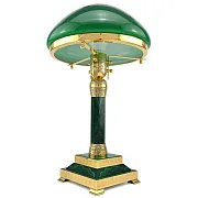 Настольная лампа из малахита и долерита с гравировкой — оригинальный подарок — фотография 2
