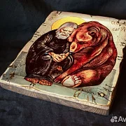 Подарочная икона " Серафим Саровский" Старение — фотография 3